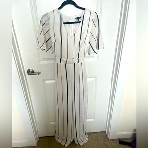 White and black stripes jumpsuit